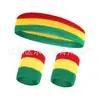 Deportes al Aire Libre Conjunto de Tres Piezas Diadema Colorida Muñequera Algodón Transpirable Absorbente de Sudor Diadema para el Cabello Running Baloncesto Pañuelo de Cabeza de Algodón Absorbente de Sudor