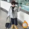 Ropa de Otoño e Invierno para Niños Traje de Tormenta Chaqueta Nuevo Estilo 2026 Parka Guapa Estilo Coreano para Niños Temporada de Otoño e Invierno Cortavientos con Forro de Terciopelo