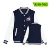 Dibujos animados NANA NANA Piedras negras periférico forro polar uniforme de béisbol otoño e invierno para hombre y mujer moda americana manga larga