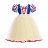 Vestido blanco nieve para niña con chal largo, vestido tutú para niña, vestido con flores color bronce, comercio exterior transfronterizo