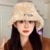 Nuevo Sombrero de Invierno Cálido Estilo Coreano para Otoño e Invierno, Sombrero de Pescador Engrosado para Mujer, Sombrero de Pescador de Felpa, Moderno y Favorecedor para el Rostro