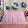 Especializada para Comercio Exterior, Falda de Mesa Rectangular de Poliéster Transparente para Decoración de Bodas y Fiestas