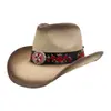 Aliexpress Amazon Primavera e Verão Proteção Solar Chapéu de Sol Estilo Étnico Chapéu Jazz Coração de Pêssego Top Chapéu de Palha Cowboy Rígido