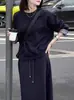 Estilo Perezoso, Atmósfera Suave, Conjunto de Falda con Sudadera para Mujer, Nuevo Conjunto Casual de Dos Piezas con Falda para Otoño e Invierno, Aspecto Delgado Holgado