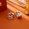 Diseño Creativo Clips para Orejas Texturizados, Chapados en Cobre con Oro Real de 24 Quilates, Pendientes Minimalistas de Moda de Alta Gama para Mujeres, Pendientes Estilo Ins Geométricos
