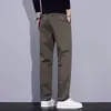 Pantalones casuales de pierna recta de Lyocell para hombre, pantalones de marca modernos de corte slim, nuevos pantalones casuales de otoño, pantalones ligeros de vestir para hombre