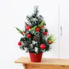 Nuevo producto transfronterizo: Mini árbol de Navidad artificial de 30 cm, adorno de escritorio, decoración de corona navideña, colgante festivo
