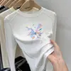 Camiseta de manga larga para niños, nuevo estilo otoño/invierno, con lindos estampados de dibujos animados, diseño moderno y ajustado para niñas