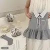 Vestido Rayado para Niña Elegante Nuevo 2026 Sin Mangas Vestido Princesa Academia Elegante Vestido de Verano Floral