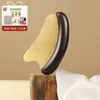 Tabla de Masaje de Cuerno de Sándalo Verde, Peine de Masaje Facial Ligero, Herramienta Especial para Masaje y Levantamiento para Mujeres, Cepillo Meridianal Pequeño Portátil
