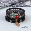 Pulsera de Cristal con Cuentas Estilo Bohemio Más Vendida Transfronteriza Set de Pulseras Decoración de Palma Fabricante de Joyería Venta al por Mayor