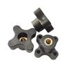M6M8M10 Perilla de plástico hexagonal con orificio pasante flor de ciruelo Tuerca de cabeza de goma Tuerca de tornillo manual Tuerca de manija