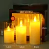 Vela Digital LED de Vidrio Simulado Luz de Llama Oscilante Romántica para el Hogar, Fiesta de Navidad, Accesorios de Ambiente, Adornos