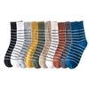 Otoño e invierno nuevo estilo académico calcetines de rayas calcetines clásicos de media caña para niños calcetines de algodón transpirables al por mayor de fabricantes