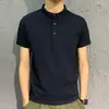 Camiseta de Manga Corta para Hombre Verano Camisa Delgada Cuello Estilo Coreano Slim Solapa Camiseta Básica Camiseta de Color Puro Camiseta Polo con Solapa