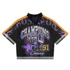 2026 Camiseta Deportiva Retro de Comercio Exterior Transfronteriza Personalizable Estilo Europeo y Americano Holgada Cuello en V Camiseta de Fan para Jóvenes Hombres y Mujeres