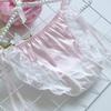 Calcinha Estilo Japonês Seda de Leite Fofa Estilo Princesa Cintura Baixa com Cadarço para Mulheres, Virilha de Algodão Puro com Cordão para Amarrar Estilo Menininha para Senhoras