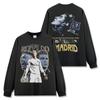 Camiseta de Manga Corta Estampada de Ronaldo Ronaldo Retro Americano Transfronterizo Vintage Holgada Pesada de Cuello Redondo Sudadera con Capucha