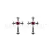 Brincos de Titânio Astmf-136 Coloridos com Diamante Cruz Retrô Grau de Implante Liga de Titânio G23 Joias para Piercing Brincos