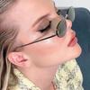 Nuevas Gafas de Sol para Mujer Europeas y Americanas con Letras FF, Montura Ovalada sin Marco, Elegantes Gafas de Sol con Marco Pequeño de Diamante, Protección UV, Venta al por Mayor