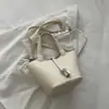 Bolso Cubo de Mimbre Chic de Moda para Mujer 2026 Invierno Nuevo Estilo Elegante Color Sólido de Alto Valor Bolso de Hombro de Nicho