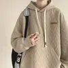 Moletom com capuz de design nicho para primavera e outono para homens, jaqueta com etiqueta de patch jacquard, resistente, rígido, folgado, top casual