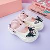 Zapatos de Agujeros para Niñas Kulomi Cabeza Grande Dibujo Animado Punta Redonda Francesa Boca Baja Lindos Calzado Exterior Suela Suave Sensación de Pegado Mary Jane