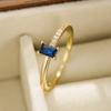 Aogu Anillo Abierto Geométrico de Zirconia Elegante y de Moda Francesa para Mujer Lujo Accesible Elegante Anillo de Gama Alta Suministro Transfronterizo
