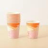 Vaso de papel exclusivo transfronterizo de 9 oz con encaje dorado, de aspecto elegante, estilo europeo, desechable, decoraciones para la escena de la fiesta