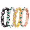 Pulsera Magnética de Doble Fila Color Oro Rosa para Mujer, Versión Grande con Incrustaciones de Esmeralda y Diamante, Joyería de Lujo Ligero para Parejas, Moda Transfronteriza de Tiktok
