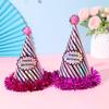 Gorros de Fiesta de Cumpleaños Iridiscentes al por Mayor para Adultos y Niños con Lámina Dorada, Gorros Puntiagudos con Borla para Fiestas, Populares en Redes Sociales