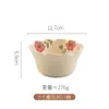Vajilla con Patrón Floral, Cuenco Cerámico con Color Bajo Esmalte Pintado a Mano en Relieve, Bol para Ensalada de Frutas, Alto Valor Estético, Hermoso Bol y Plato para el Hogar