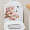 Comércio Exterior Fun-M552 Estilo Chinês Aquarela Flor de Pessegueiro e Pássaro Magpie Adesivos de Decoração para Banheiro Atacado Autoadesivo