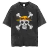 Camiseta para Hombre de Algodón Lavado Vintage Oversized Tee_Y