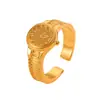 Aliexpress Venta Caliente Transfronteriza Cobre Chapado en Oro Reloj de Gama Alta Manecilla Anillo Abierto Personalizado Nicho Anillo de Reloj de Oro