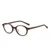 Óculos de grau personalizados da moda com filtro de luz azul para homens e mulheres 87016, armação oval retrô da moda com lente plana
