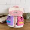 Mochila Escolar Infantil Ultraleve para Exterior, Leve, Casual, para Menina e Menino, com Cordão, Cor Contrastante, Mochila de Viagem