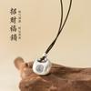 Nalan Prata Pura 990 Estilo Chinês Fosco Ruyi Pingente de Bênção da Prosperidade Mesmo Estilo para Homens e Mulheres Colar da Sorte Y02054
