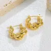 Pendientes de aro gruesos y retorcidos de estilo europeo y americano, chapados en oro de 18 quilates, de acero inoxidable, para mujer, joyería transfronteriza.
