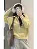 Cárdigan de punto con capucha y doble cremallera, suave y cómodo, estilo coreano para mujer, adecuado para primavera y otoño, con un corte holgado que crea un efecto adelgazante