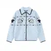 Cárdigan de punto Fair Isle versátil de nuevo estilo transfronterizo retro casual con jacquard de cachorro y cuello camisero chaqueta suéter