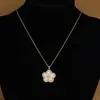 Juego de Joyería de Trébol de Cinco Hojas, Collar de Flor de Ciruelo de Nácar Natural de Lujo Ligero, Cadena para Clavícula Transfronteriza, Pendientes, Anillo, Pulsera para Mujer