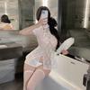 Paixão Vermelha Estilo Country Lingerie Sexy Cheongsam Clássico de Renda Roupa de Dormir Tentação Paixão Cama Pura Paixão Roupão 2704
