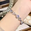 Nova Pulseira de Amor com Corte Fogos de Artifício Topázio Moda Luxo Leve Alto Padrão Conectada Água-Marinha Pulseira Atacado
