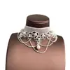 Colar de Renda com Pérolas e Franjas Estilo Europeu e Americano Luxo Acessível Corrente de Clavícula de Nicho Novo Colar Gargantilha Sexy
