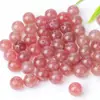 Cristal de Fresa Rojo Natural Cuentas Sueltas Pulsera de Cuentas Hecha a Mano Accesorios de Joyería DIY Cuentas Redondas Semiacabadas Venta al por Mayor