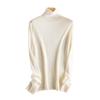 Suéter de cuello alto de felpa 100% lavable a máquina de otoño e invierno, color de temporada limitado, punto, camisa básica de lana para mujer