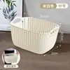 Cesta de armazenamento de mesa de imitação de rattan para uso doméstico, organizador de itens diversos para banheiro, cesta de plástico para lanches de cozinha e sala de estar