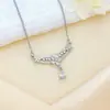 Nuevo Collar Transfronterizo con Diseño de Gota de Agua en Forma de Marqués, Accesorio de Collar de Lujo Ligero para Mujer, Diseño Simple y Único, Cadena para Clavícula que No se Desvanece