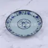 Plato de Melamina Comercial Disco de Plástico Redondo Plato para Hot Pot Catering Plato de Buffet Azul y Blanco Plato Imitación Porcelana